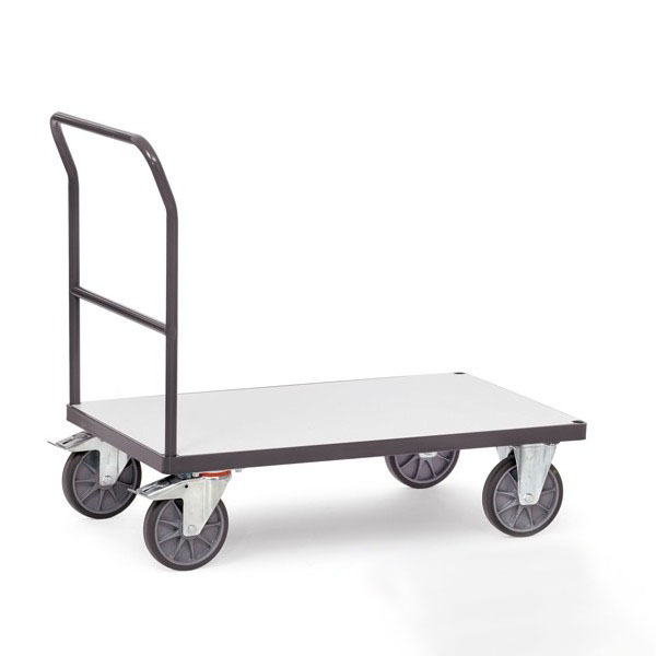 Warehouse Material Handling Metal Frame Flat Heavy Duty 600kg Platform Trolley