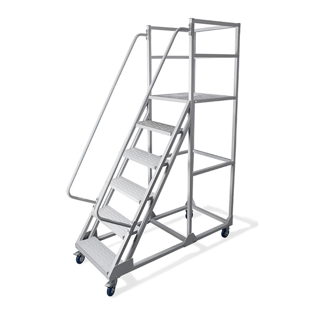 Industrial Climbing Movable Powder Coated Steel Platform Multi Step Ladder