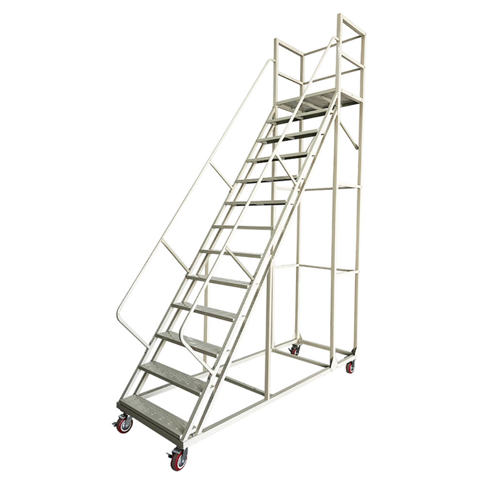 Warehouse Order Picking Carbon Steel Steps Mobile 3M Platform Ladder