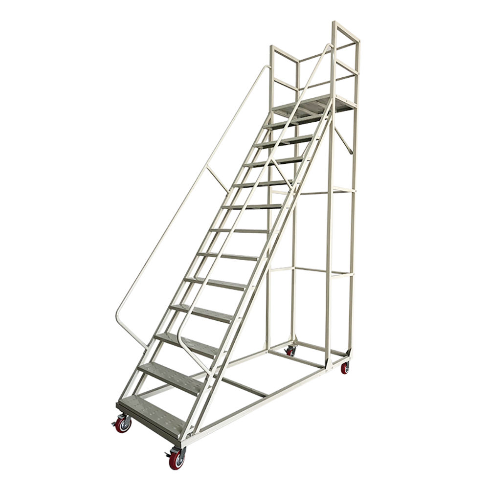 Warehouse Order Picking Carbon Steel Steps Mobile 3M Platform Ladder