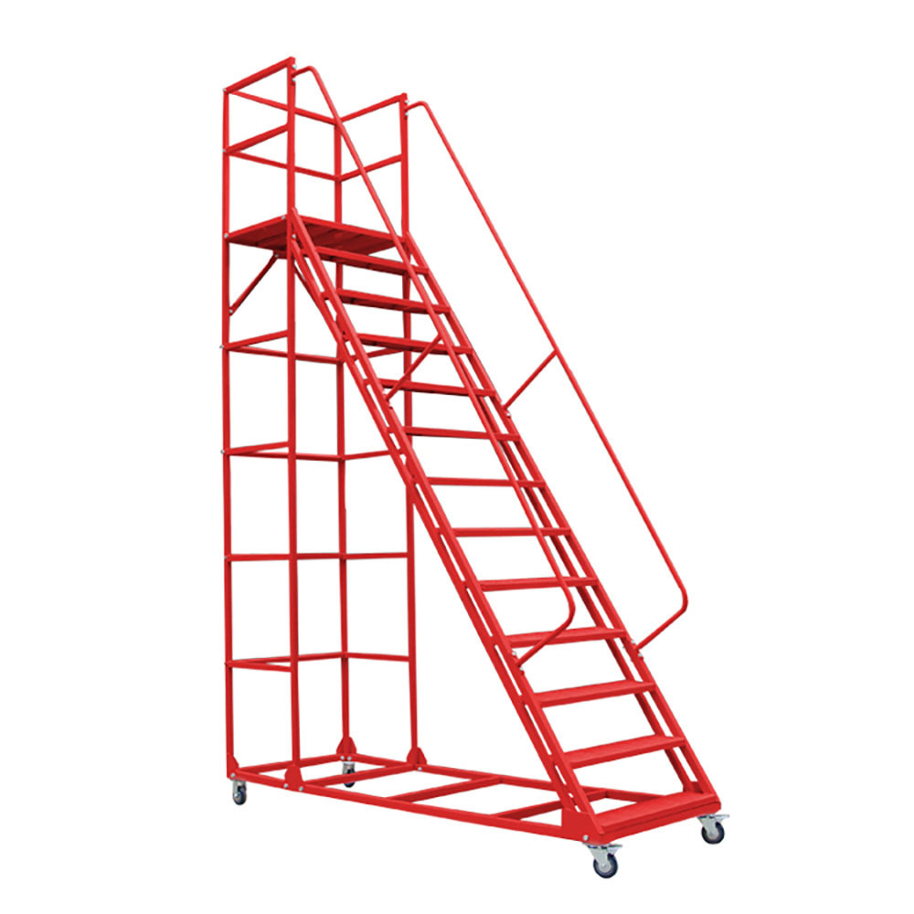 Warehouse Order Picking Carbon Steel Steps Mobile 3M Platform Ladder