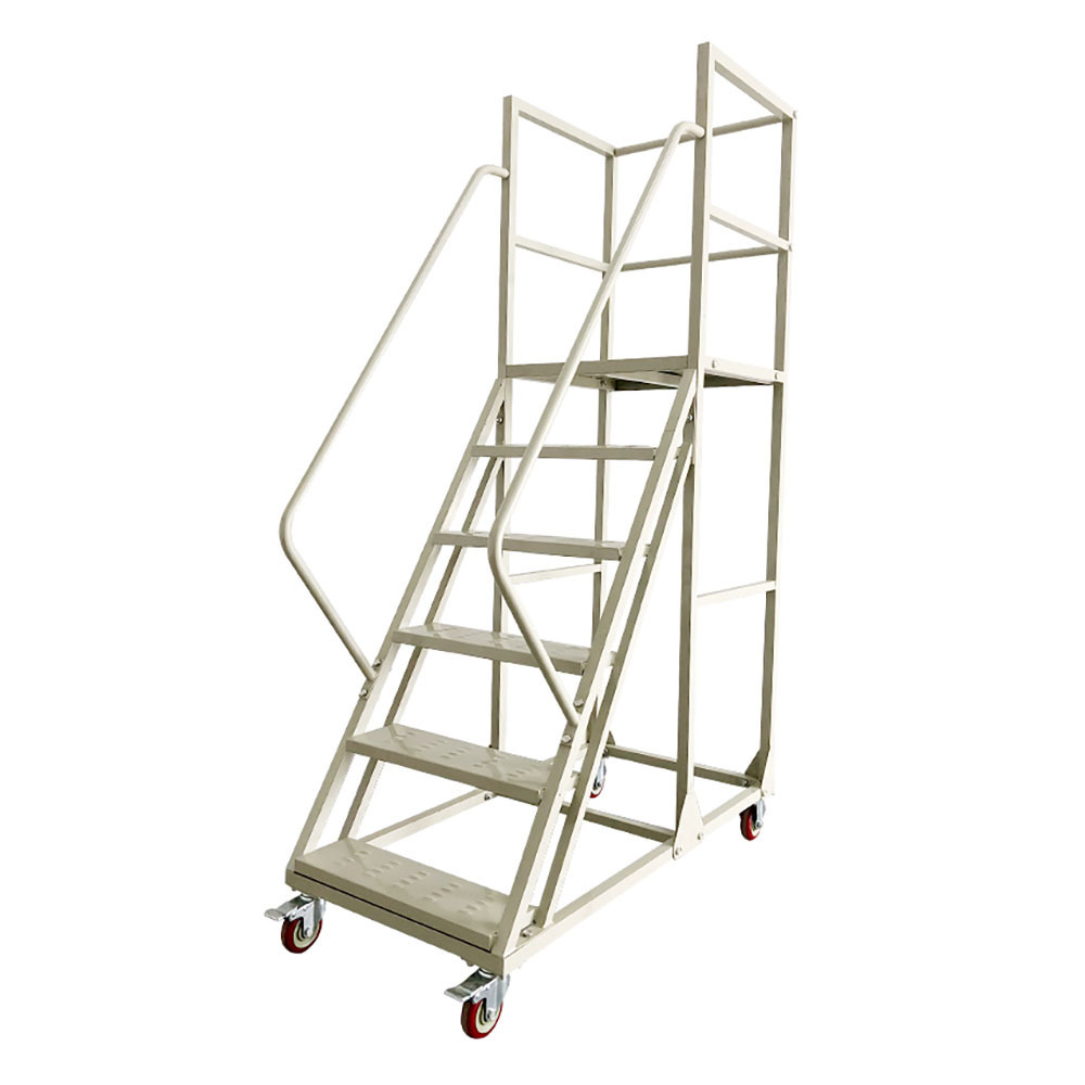 Industrial Climbing Movable Powder Coated Steel Platform Multi Step Ladder