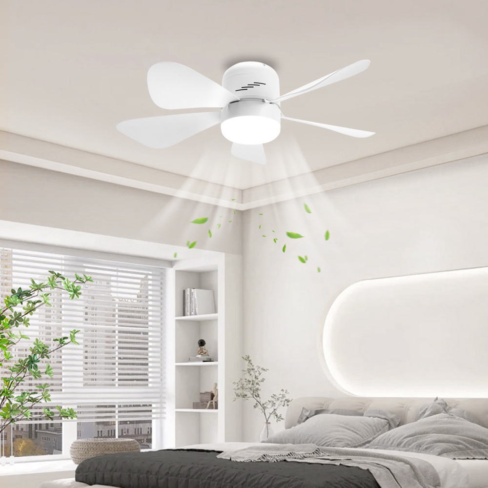 NEW Indoor Ceiling Fan Light wholesale E27 base 28w led mini led fan light Socket mute led fan lamp