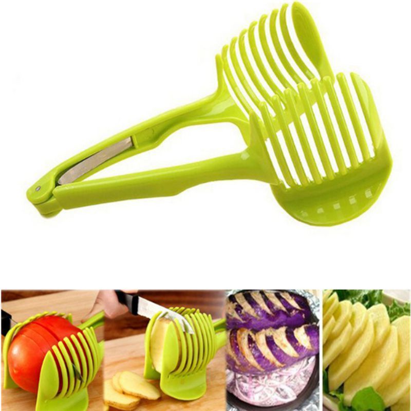 Eco Friendly Food Grade Plastic Lemon Orange Tomato Slicer Fruit Vegetable Cutter