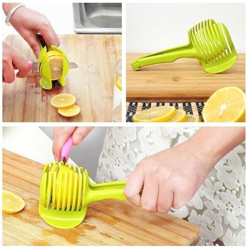 Eco Friendly Food Grade Plastic Lemon Orange Tomato Slicer Fruit Vegetable Cutter