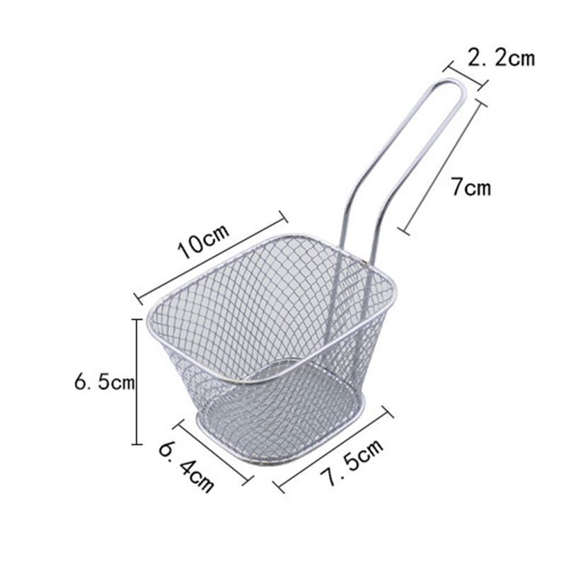 Lixsun Food Grade Stainless Steel Taco Mini Chip French Fries Serving Wire Basket Mesh Strainer For Fried Chicken