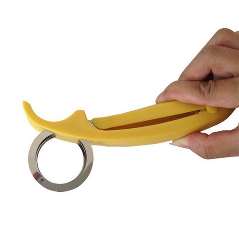 Good Grip Plastic Handle Stainless Steel Banana Chips Slicer Fruit Cutter For Kitchen Gadgets Tools With Fruit Salad Chopper