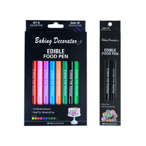 Edible Pigment Pen Fondant Cake Cookie Coloring Marker Edible Ink Marker Pen Double-headed for Cookie Coloring Decorating