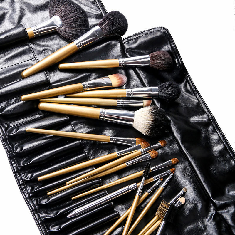 Factory Direct Carrier Designer  With Crystals Huda 20pcs Golden Black Set Makeup Brush Set Private Label