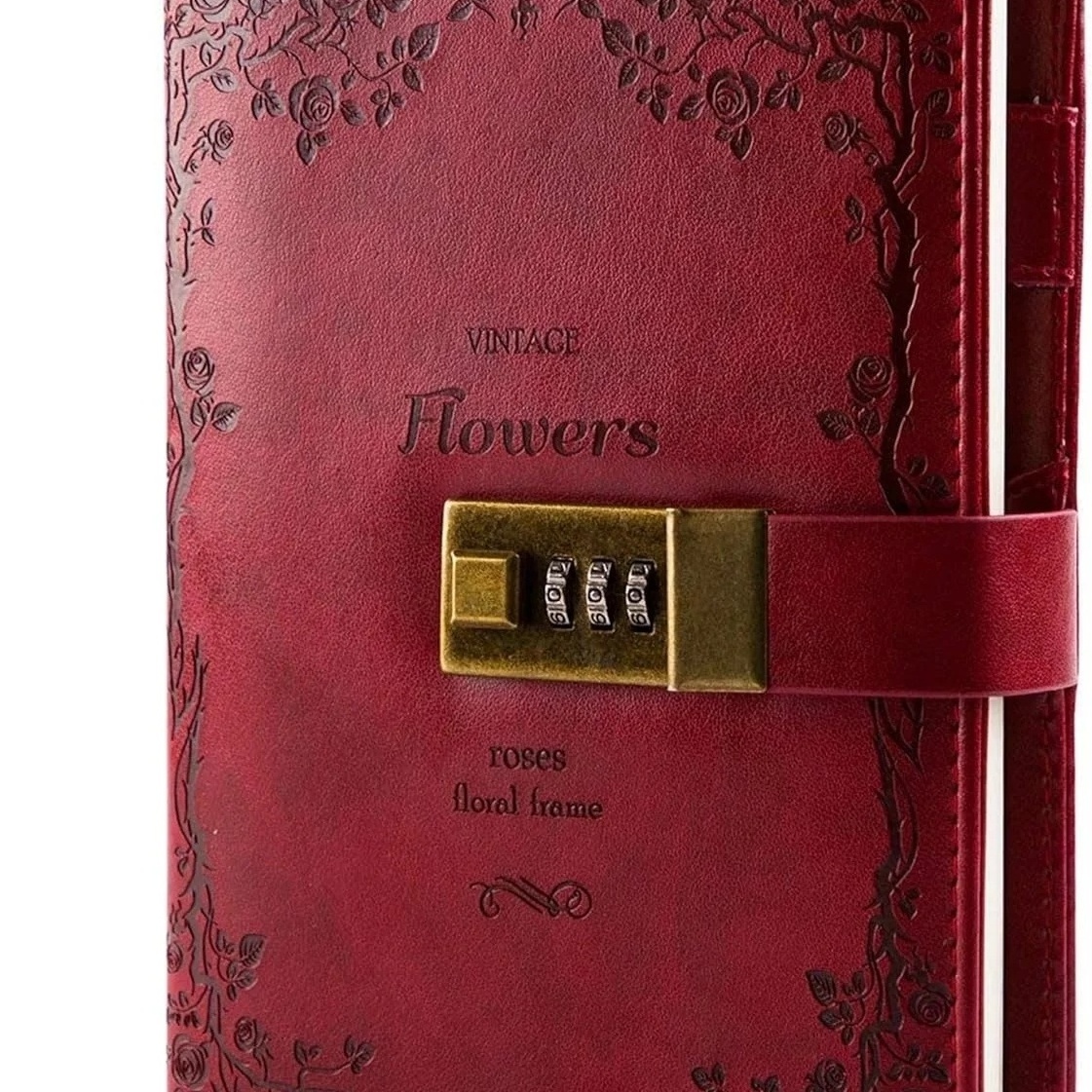 Diary with Lock for Women Lockable Secrets Journal  Embossed Design Ruby Red Cover 120 GSM 224 Pages Thick