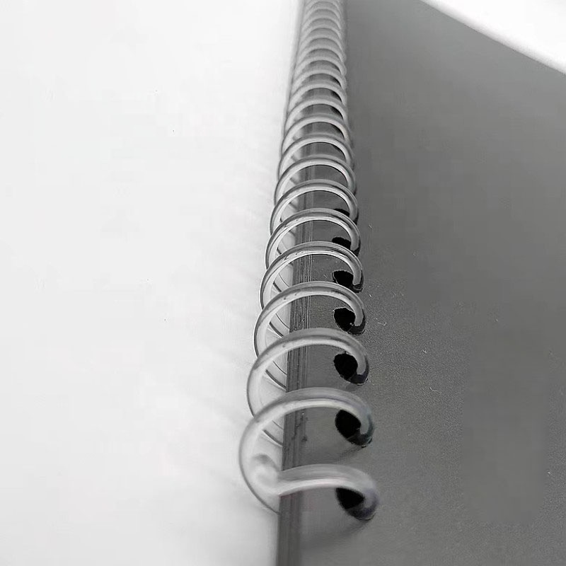 Plastic Cover Double Metal Coil Bound Grid Lined Inner Pages A5 B5 Size Spiral Notebook with Translucent Cover note book