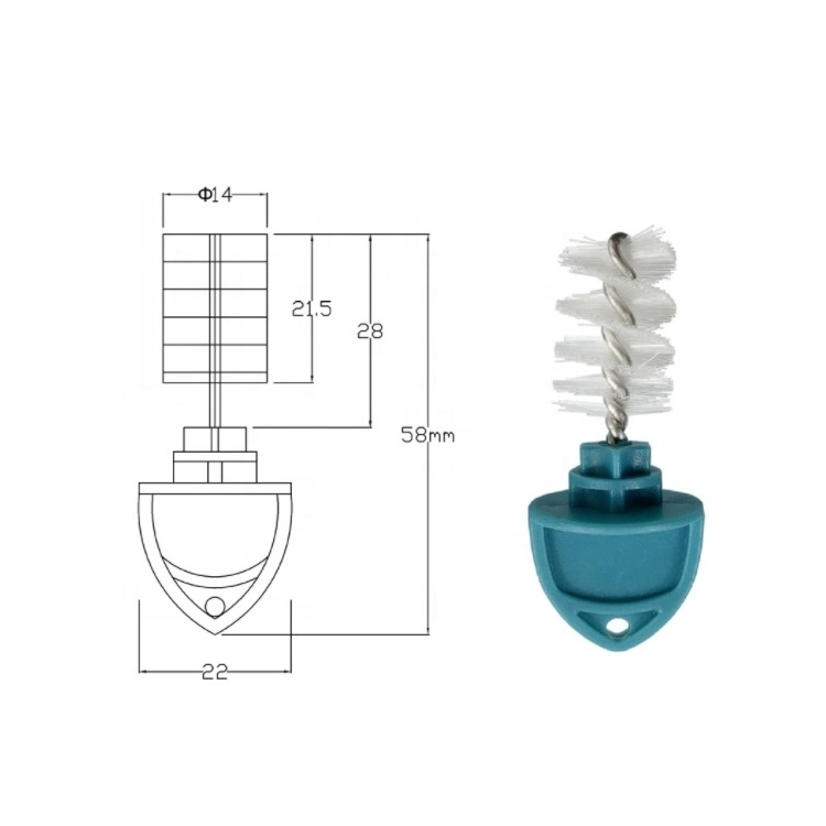 Beer faucet bristle cleaning brush for plugging faucet