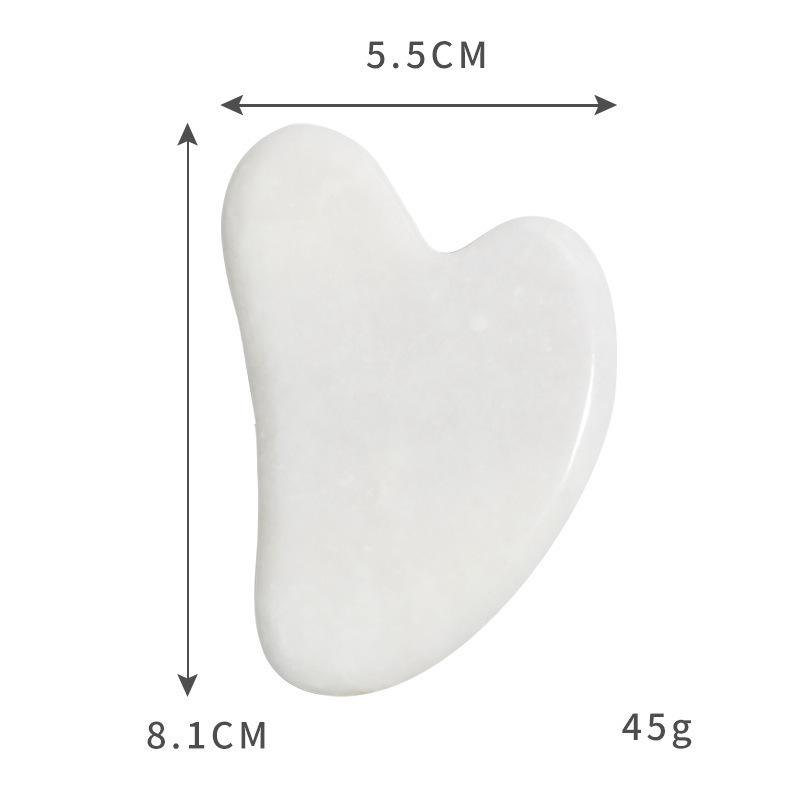 wholesale heart shaped white gua sha Xiuyan jade gua sha massage