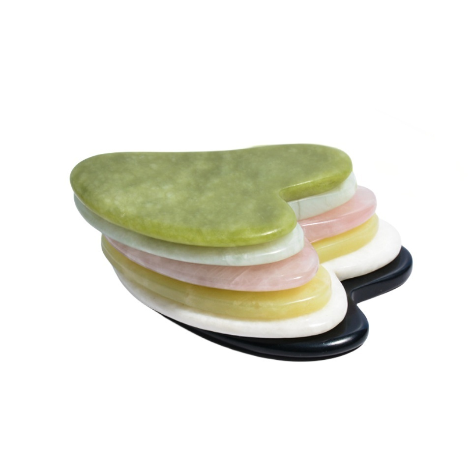 wholesale heart shaped white gua sha Xiuyan jade gua sha massage