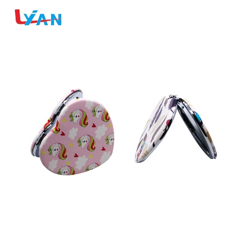 Small Metal Pocket Mirror Personalized Folding Custom Traveling Compact Makeup Mirror