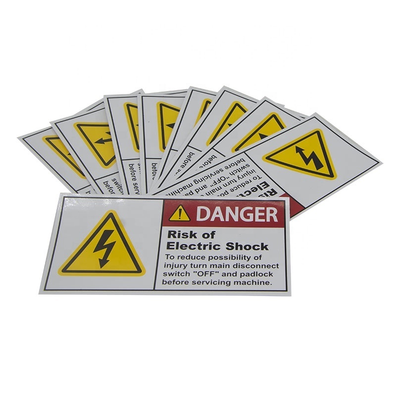 custom self adhesive 3m reflective machine danger warning sign label sticker