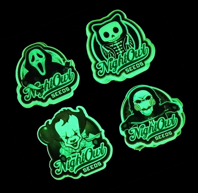 custom cute hollo ween removable decorative adhesive window glow in the dark cartoon face stickers