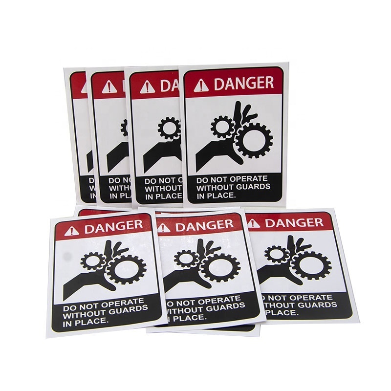 custom self adhesive 3m reflective machine danger warning sign label sticker