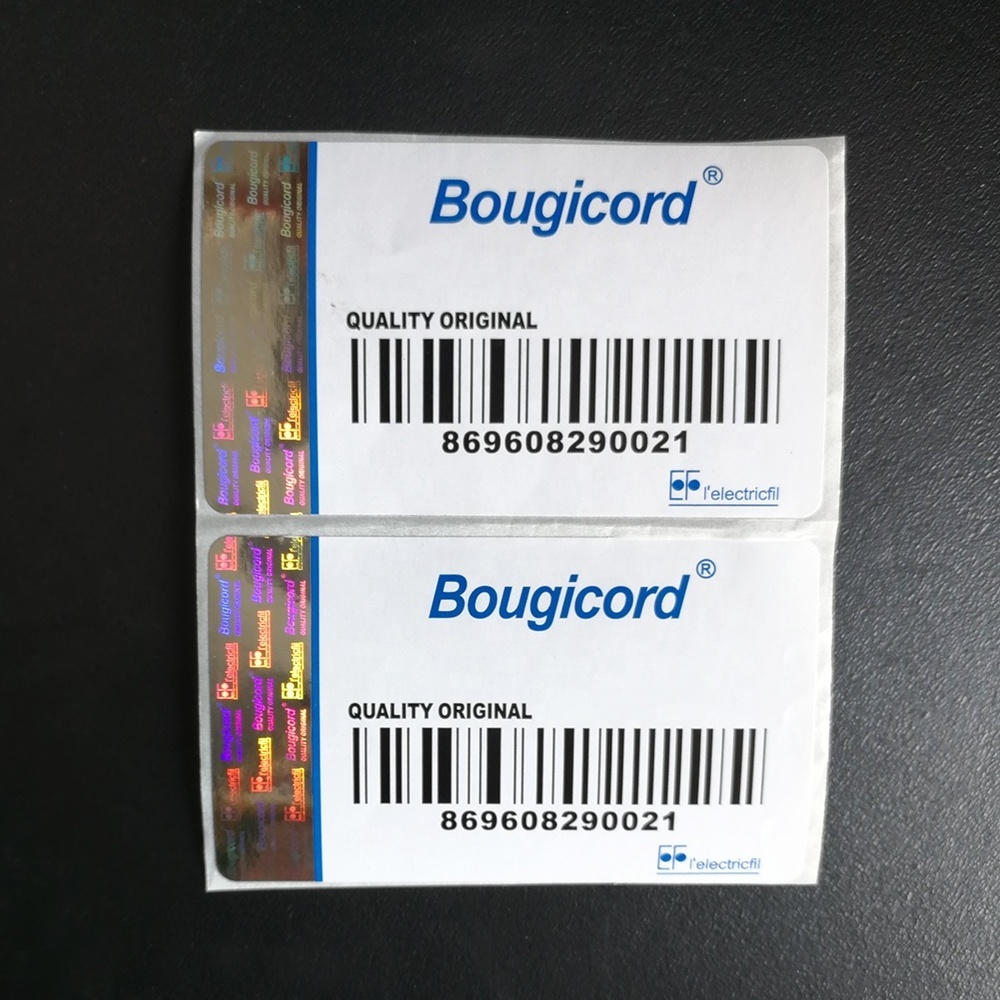 custom sheets of paper wtih safety strip and hologram strip label