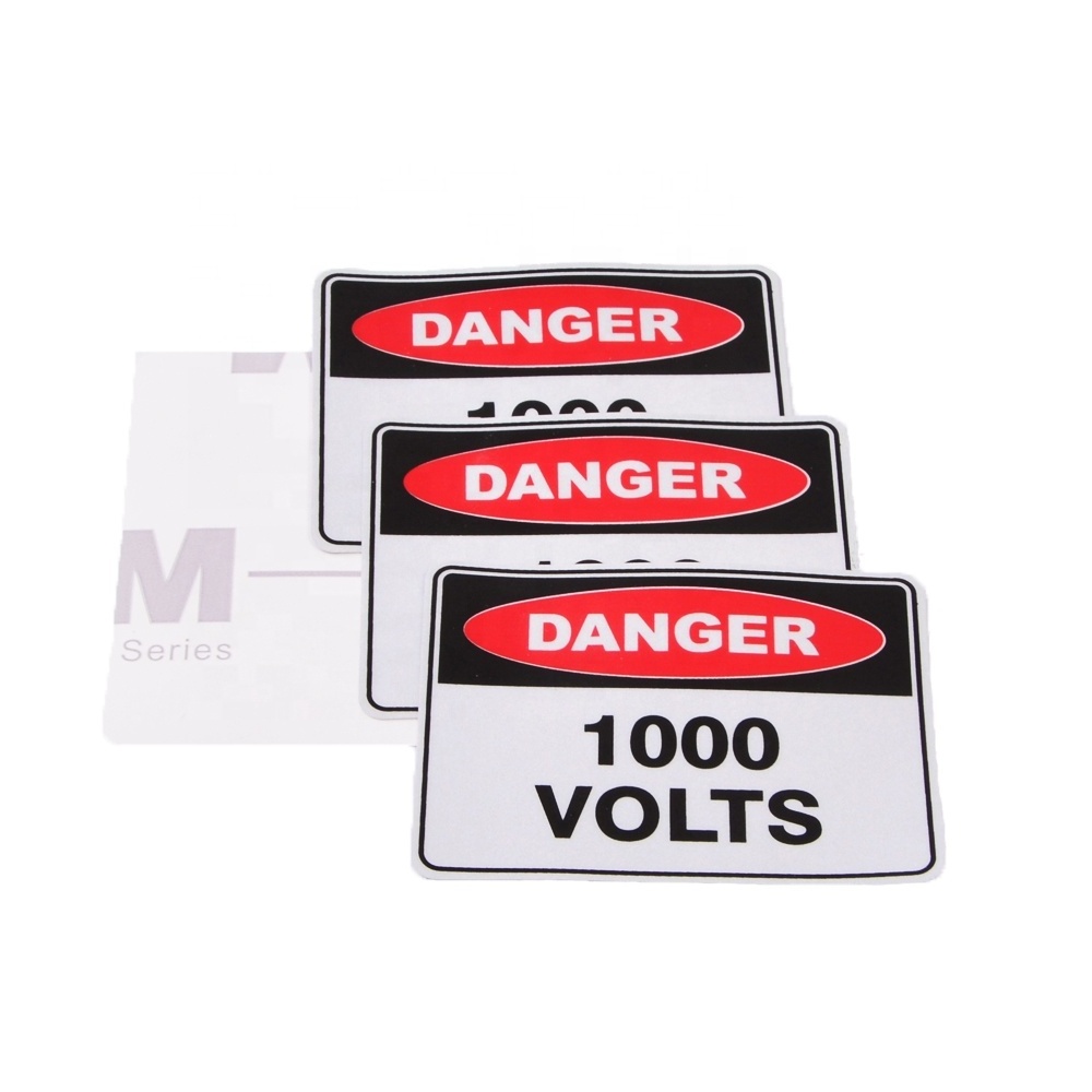 custom self adhesive 3m reflective machine danger warning sign label sticker