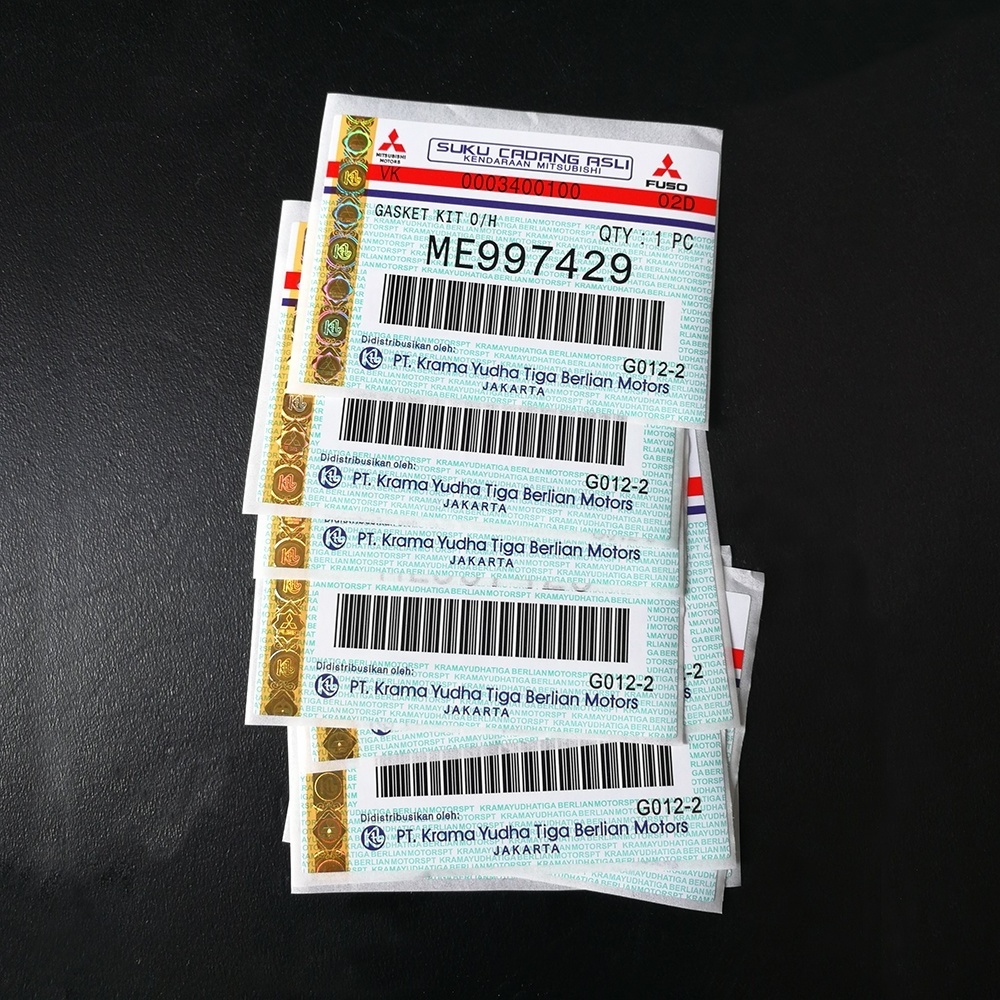 custom sheets of paper wtih safety strip and hologram strip label