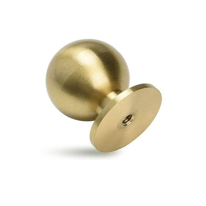 Round Solid Brass Knobs Cabinet Drawer Small Handle Modern Style Pull