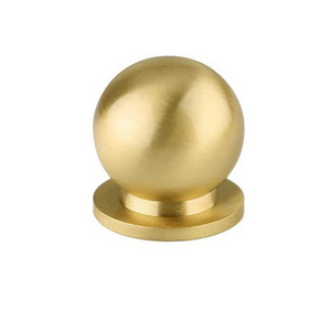 Round Solid Brass Knobs Cabinet Drawer Small Handle Modern Style Pull