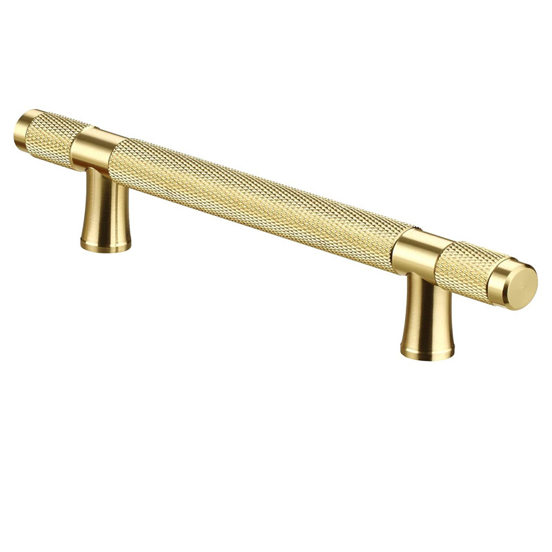 China Supplier Brass Decorative Knurled Cabinet Double Holes Hardware Pull Handle Hardware