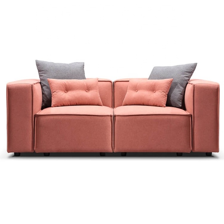 Fabric/Synthetic Leather Material Furniture High quality Living Room Elegant Modern Velvet Foam Modular Pink Sectional Couch