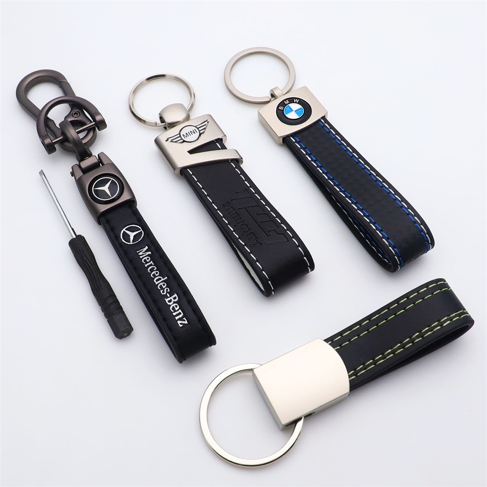 Factory custom logo Luxury  with PU leather keychain