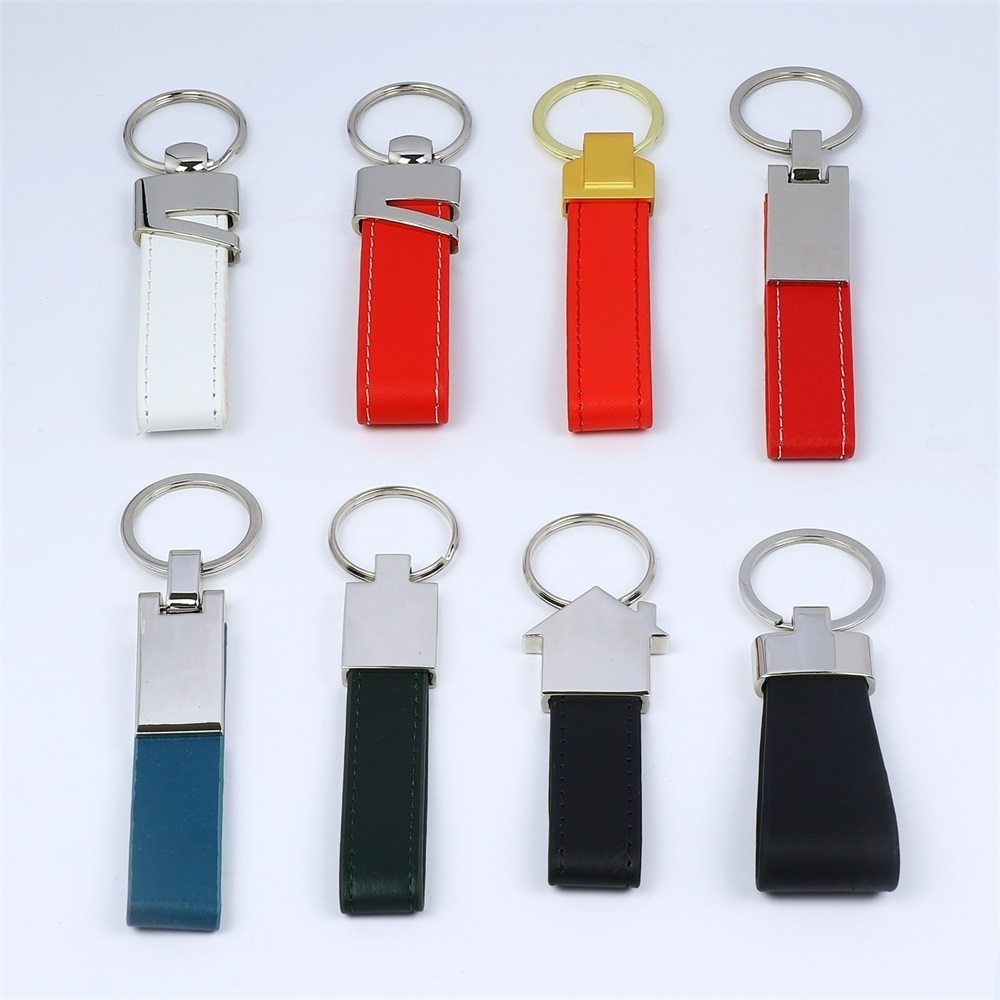 Factory custom logo Luxury  with PU leather keychain