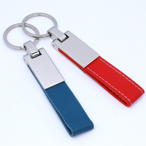 Factory custom logo Luxury  with PU leather keychain