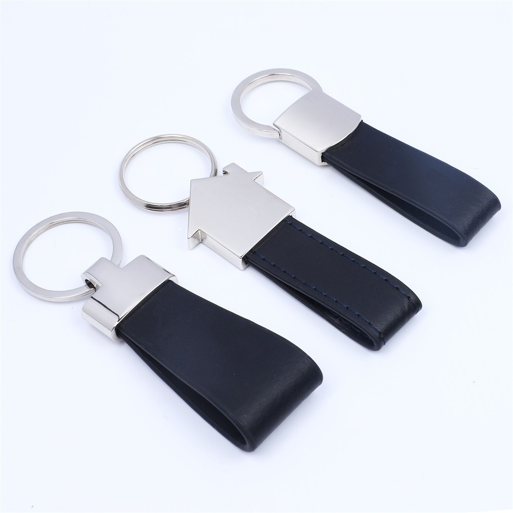 Factory custom logo Luxury  with PU leather keychain