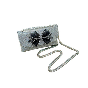 New Underarm Bag Water Diamond Full Diamond Bar Banquet Evening Dress Bag Silver Diagonal Straddle Banquet Bag