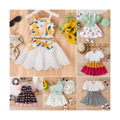 2023 Baby Girl Dress Lovely Summer Baby Sleeveless Dresses for Girls Cotton Princess Skirt