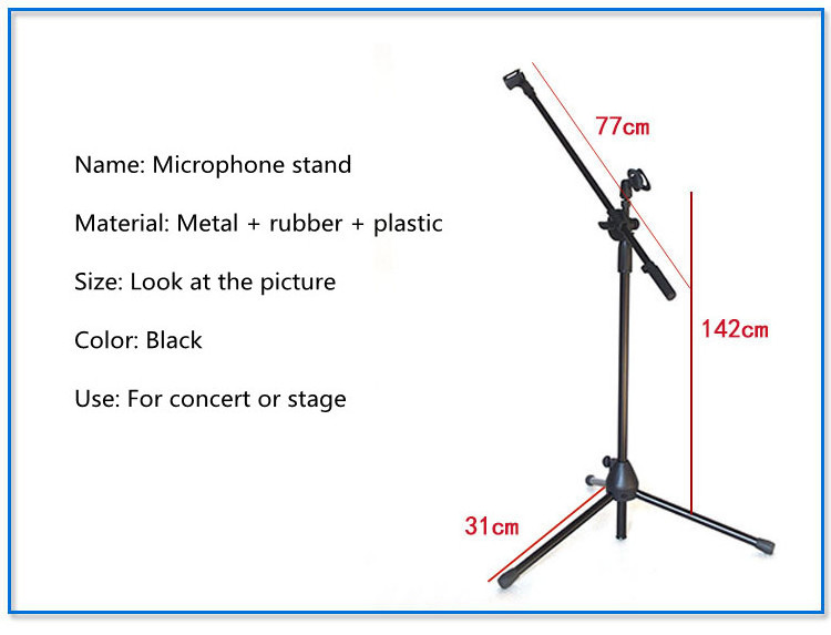 Hot sale musical instrument accessories Portable adjustable microphone stand with two microphone clamps