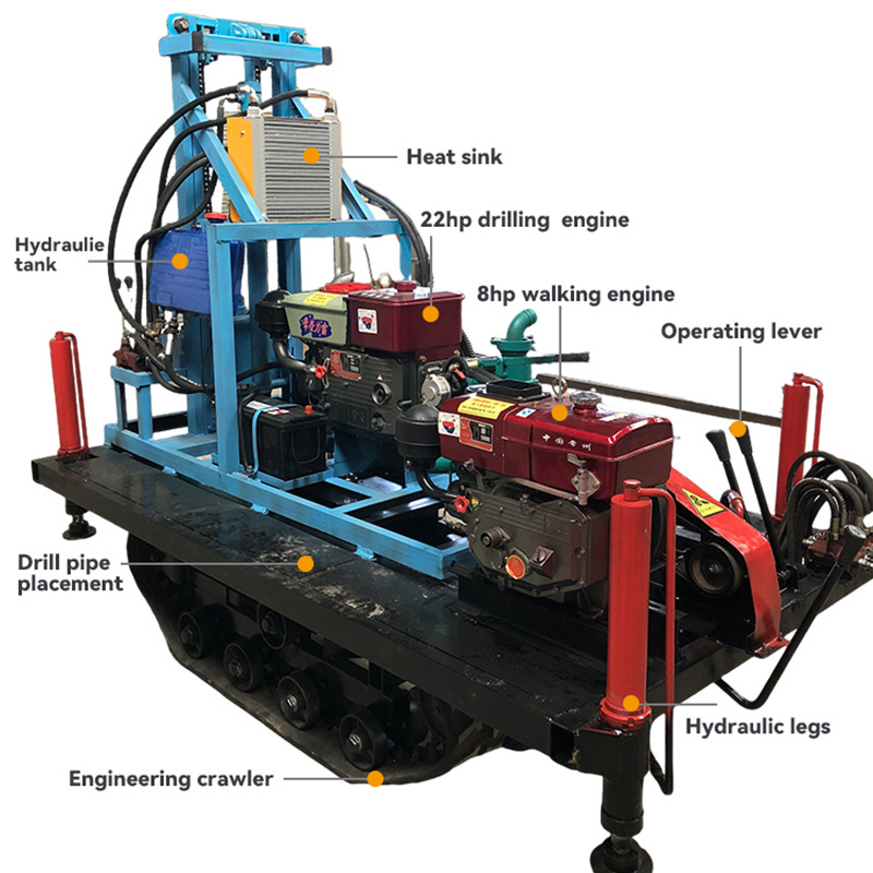 Crawler Hydraulic Drilling Rig/Deep Borehole Water Well Driller for hard rock or soil