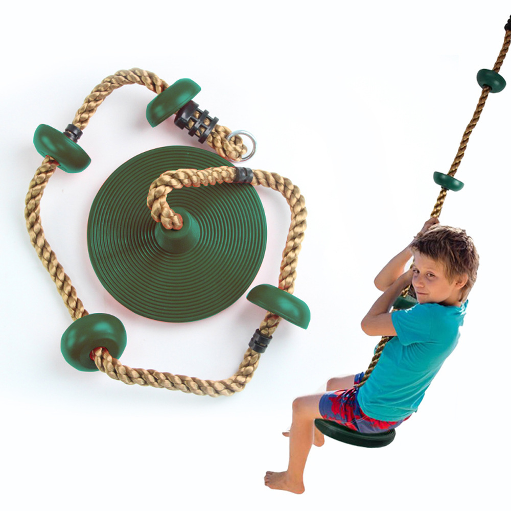 Children indoor or outdoor climbing rope plastic swing round disc rope swing