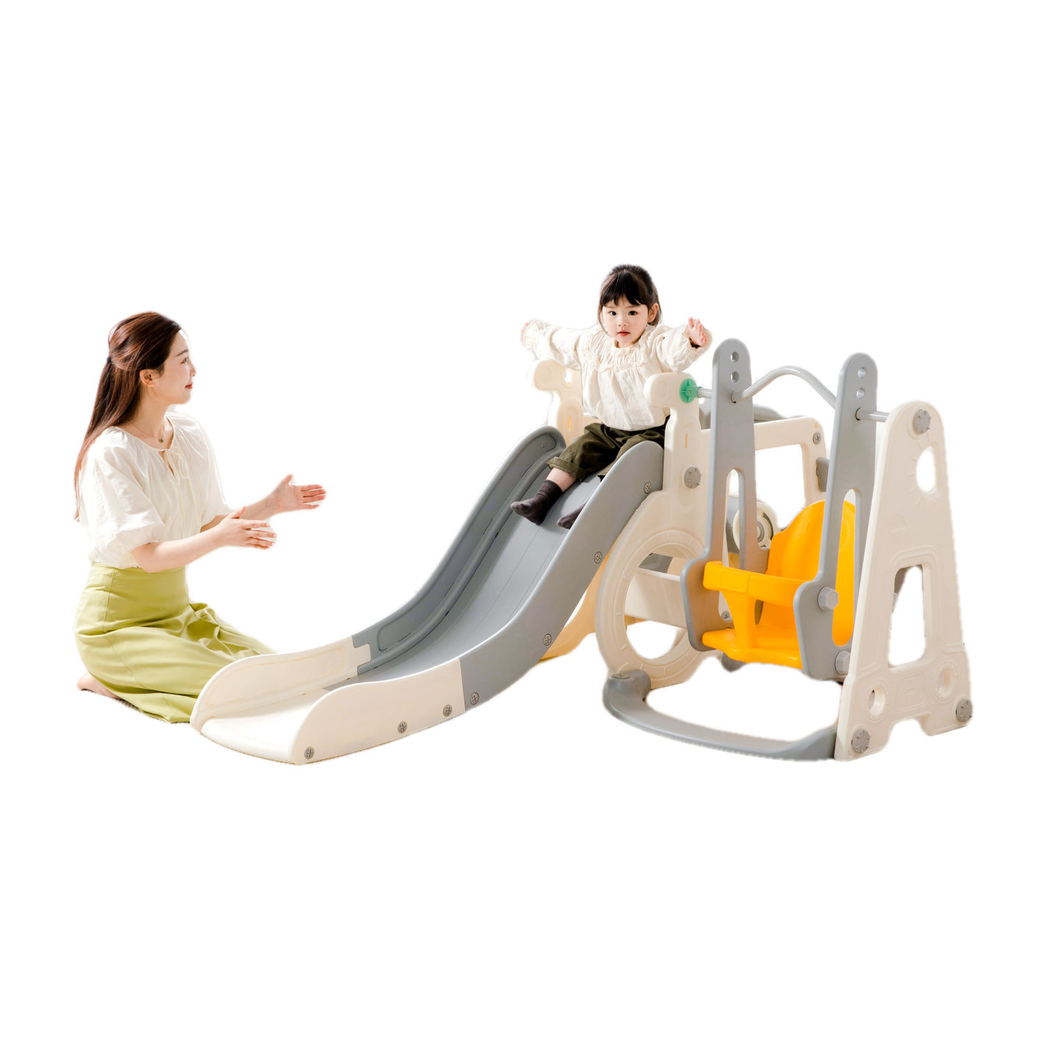 kids slide and swing set fold slide with basketball indoor baby slide and swing