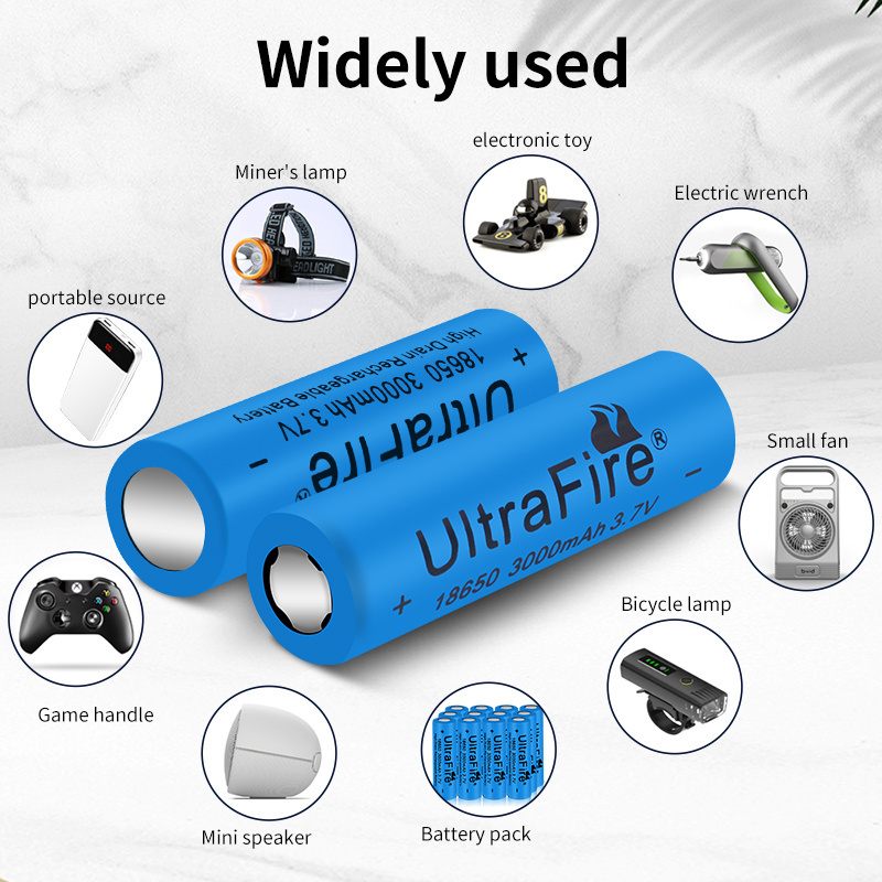 UltraFire 18650 3000mAh 3.7V Li-ion Rechargeable Battery for LED Flashlight