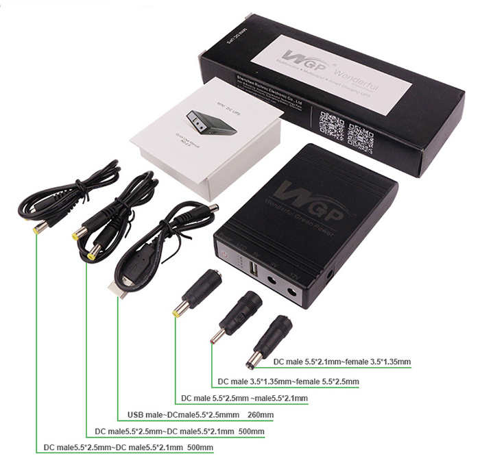 WGP Mini UPS INPUT 12V OUTPUT 5V/9V/12V Available Capacity Over 30Wh Uninterruptible Power Supply for Webcam Router Modem