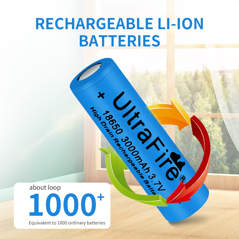 UltraFire 18650 3000mAh 3.7V Li-ion Rechargeable Battery for LED Flashlight