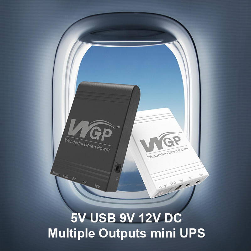 WGP Mini UPS INPUT 12V OUTPUT 5V/9V/12V Available Capacity Over 30Wh Uninterruptible Power Supply for Webcam Router Modem