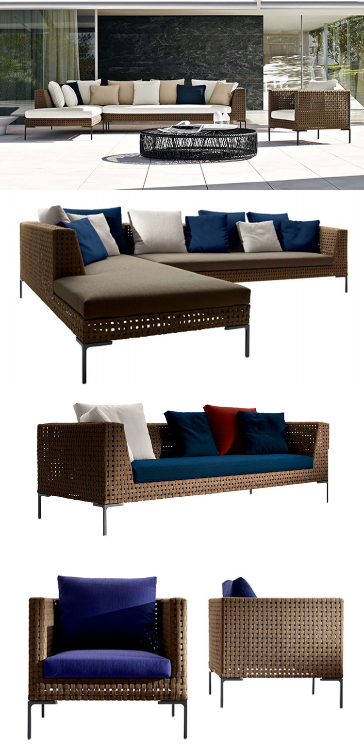 Modern rattan wicker sectional sofa  set for garden Outdoor Patio Furniture