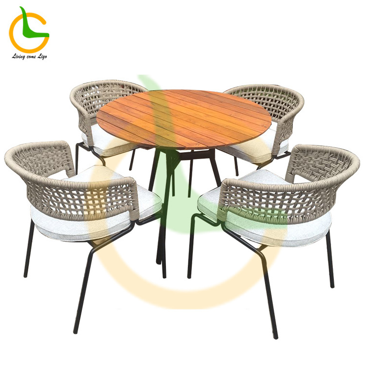 Outdoor Plastic Set Pvc Wicker Woven Armchairs Aluminum Frame Patio Dining Chair Rattan Garden Outdoor Outdoor Furniture Modern