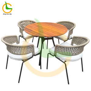 Outdoor Plastic Set Pvc Wicker Woven Armchairs Aluminum Frame Patio Dining Chair Rattan Garden Outdoor Outdoor Furniture Modern