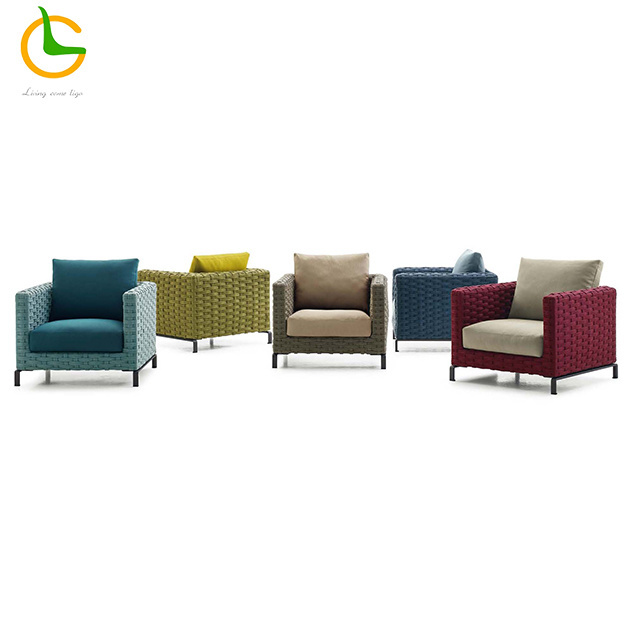 High-quality rattan outdoor furniture high-end outdoor set villa hotel project Rattan woven garden sofa cover