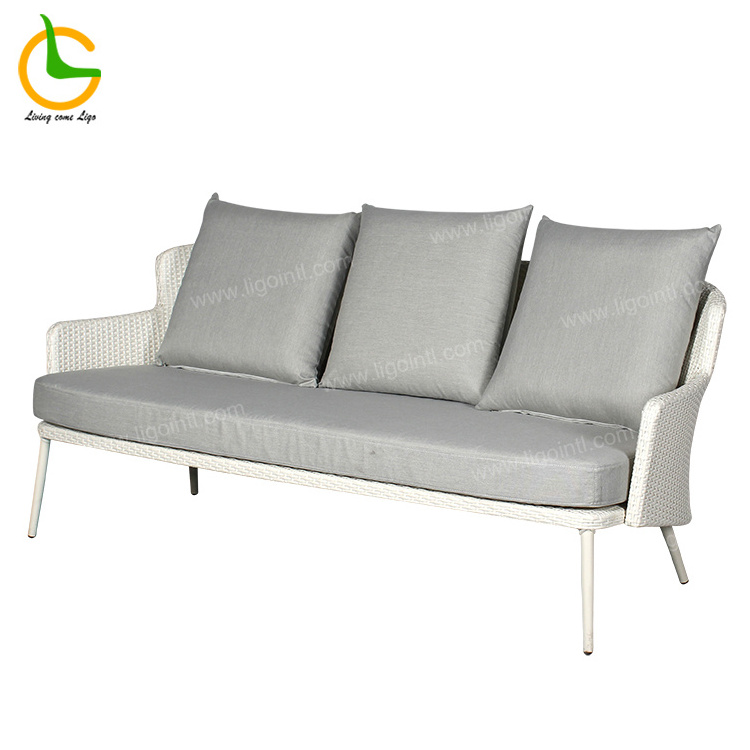 Hot sale sectional rattan sofa white wicker outdoor garden patio furniture for garden and villa