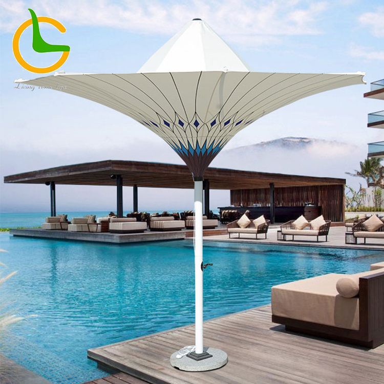 High quality 5 star hotel use Latest waterproof LED outdoor led umbrella for hotel and villa