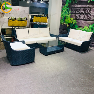 Easy to clean modern wicker design patio aluminum outdoor plastic rattan garden sofa for villa and balcony